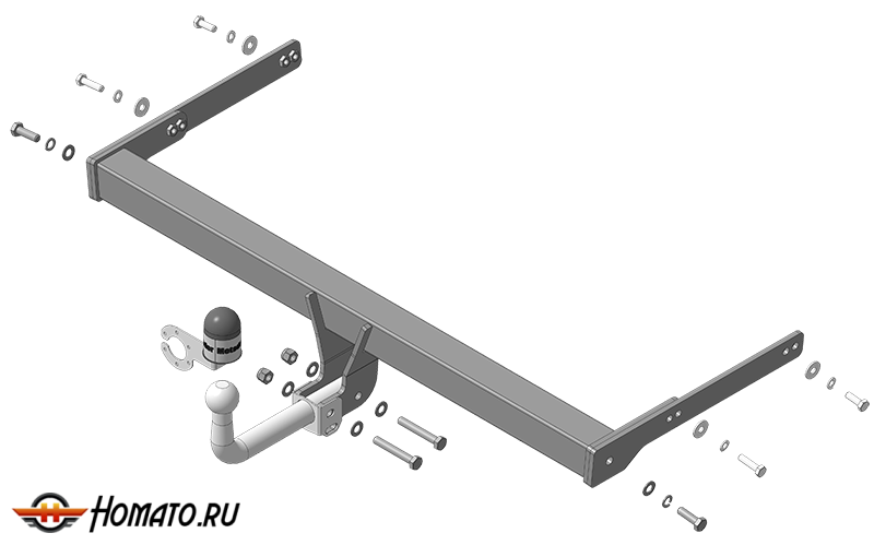 Фаркоп Skoda Karoq 2020- | шар A - оцинкованный, нагрузка 100/2000 | MOTODOR | 92305-A