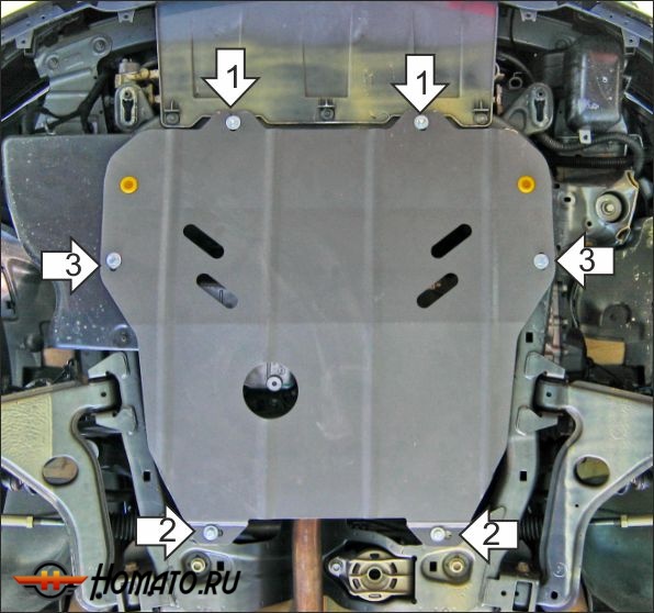 Защита картера Opel Astra Family 2010-2014 | двигатель + КПП, 2 мм, сталь | MOTODOR | 71501