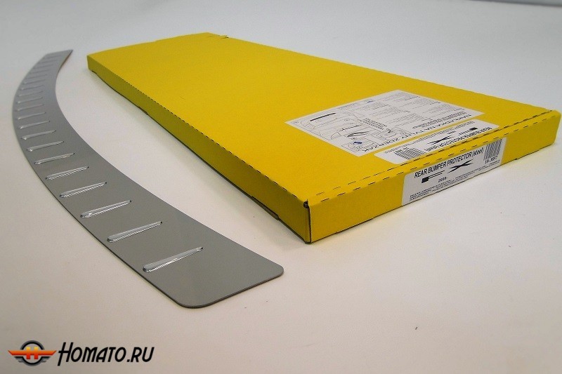 Накладка на задний бампер для Infiniti FX 2008+ | нержавейка + силиконовые вставки, без загиба