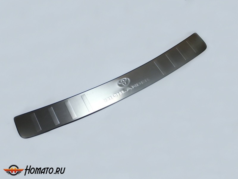 Накладка на задний бампер для TOYOTA Highlander 2010-2013 : нержавеющая сталь, с логотипом V2