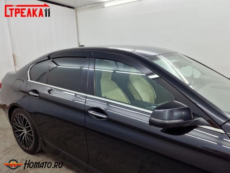 Дефлекторы BMW 5 F10 (2010-2017) | из 4 частей, премиум, плоские, 2D