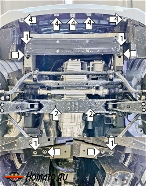 Защита картера Sollers SF1 | двигатель + радиатор, 2 мм, сталь | MOTODOR | 78703