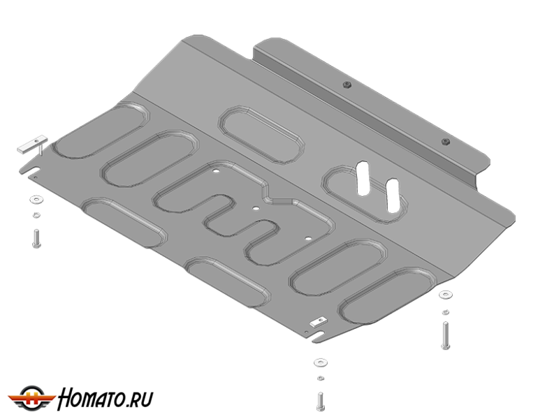 Защита картера Mazda 3 2013-2018 | двигатель + КПП, 2 мм, сталь | MOTODOR | 71101
