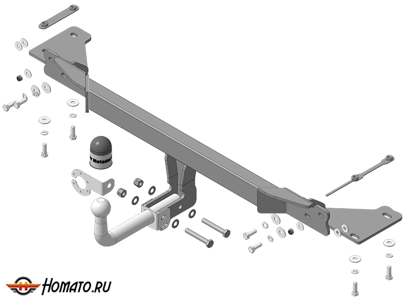 Фаркоп Belgee X70 2024- | шар A - оцинкованный, нагрузка 75/1500 | MOTODOR | 94204-A