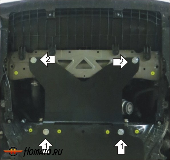 Защита картера Lexus GS 350 2012-2020 | двигатель + электропроводка, 3 мм, сталь | MOTODOR | 15009