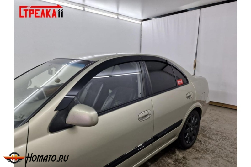 Дефлекторы Nissan Almera classic (B10) 2006-2013 | из 4 частей, премиум, плоские, 2D