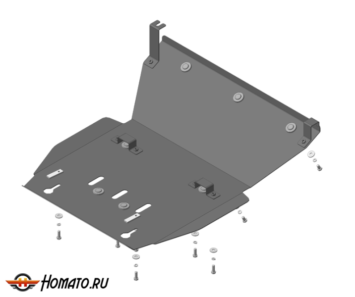 Защита картера Volkswagen Amarok 2016-2022 | двигатель + радиатор, 3 мм, сталь | MOTODOR | 12723