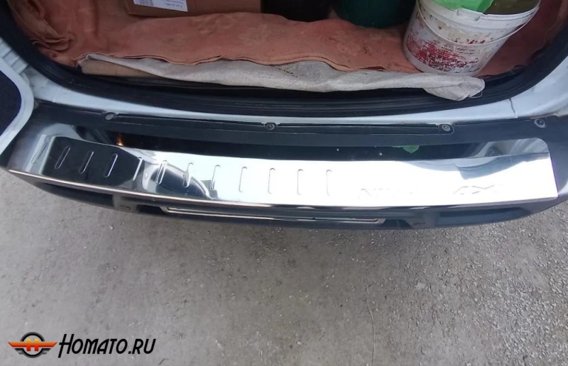 Накладка на задний бампер для Лада Нива Тревел 2021+ | зеркальная нержавейка