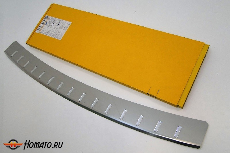 Накладка на задний бампер для Kia Sorento (2009-2012) | силиконовые вставки + нержавейка, с загибом