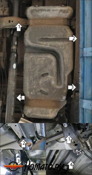 Защита картера Dongfeng DF6 2022- | топливный бак, 2 мм, сталь | MOTODOR | 78604