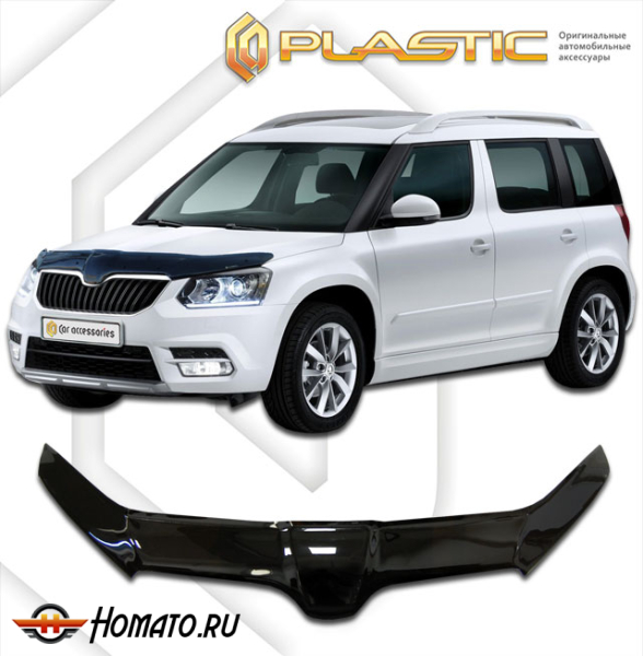 Дефлектор капота Skoda Yeti 2013- | exclusive, черный