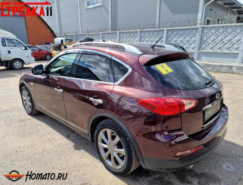 Дефлекторы Infiniti EX / QX50 2007-2018 | с хром молдингом, из 6 частей, премиум, плоские, 2D