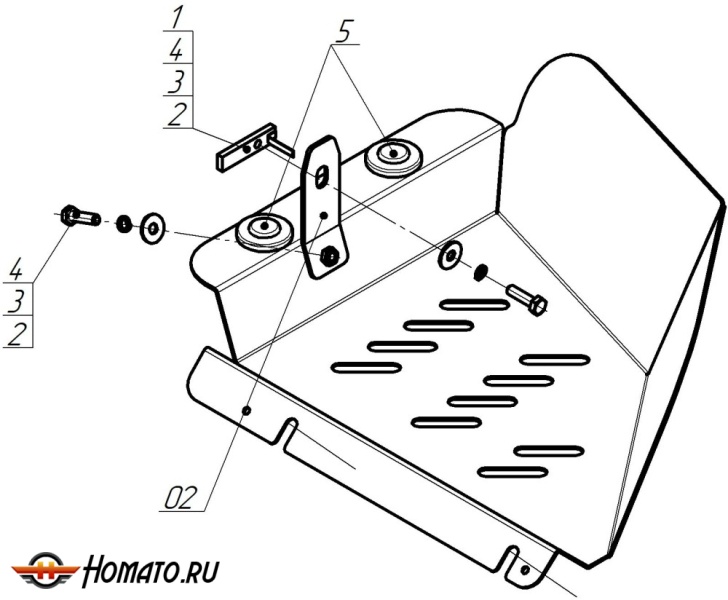 Защита картера Sollers ST6 2023- | топливный фильтр, 2 мм, сталь | MOTODOR | 78307
