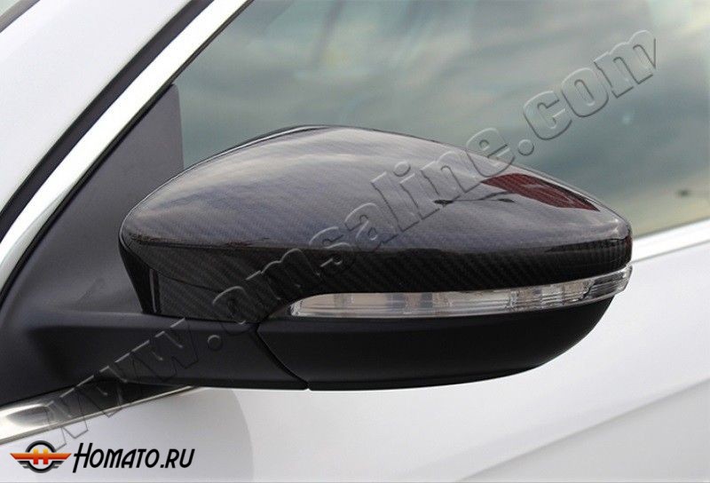 Накладки на зеркала, 2 части «карбон» для VW SCIROCCO,PASSAT B7 и СС, JETTA 6