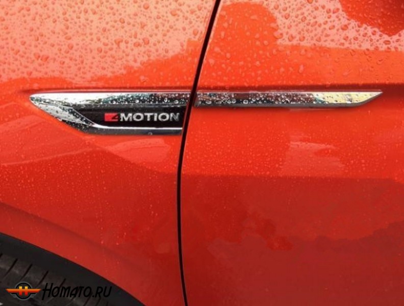 Хром накладки с лого 4Motion на крыло и дверь для VW Tiguan 2017+ | 4 части
