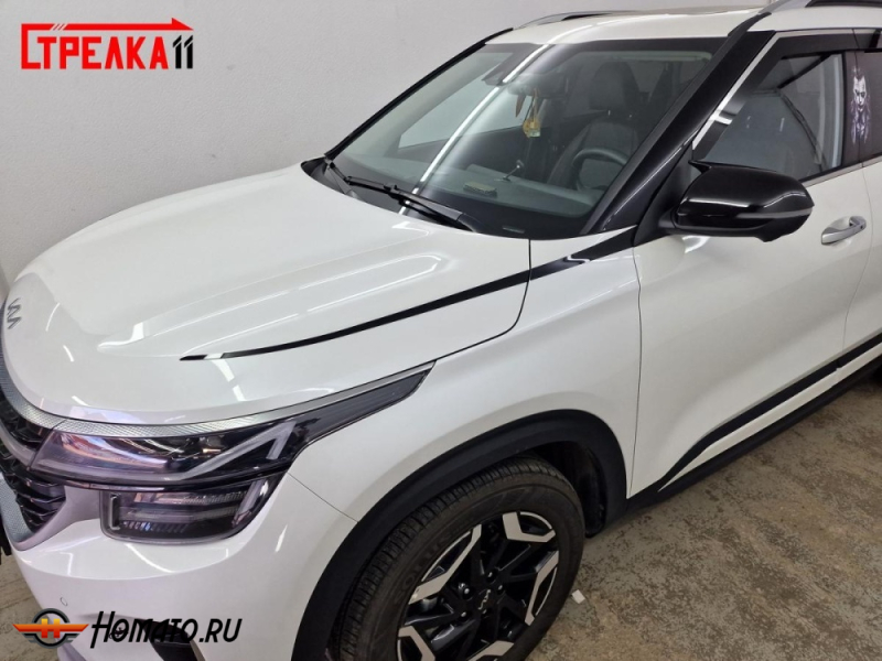 Накладки на капот для Kia Seltos 2020+ | 4 штуки, декор
