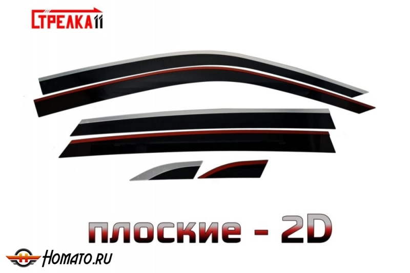 Дефлекторы Volkswagen Teramont X | премиум, плоские, 2D