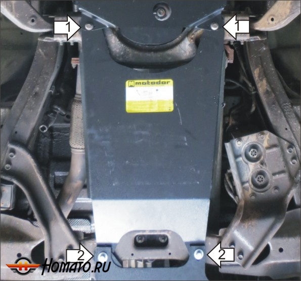 Защита картера Chevrolet TrailBlazer 2012-2015 | КПП, 3 мм, сталь | MOTODOR | 13010