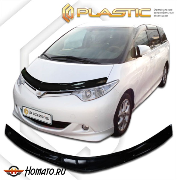 Дефлектор капота Toyota Estima 2006- (R50W,R55W) | черный