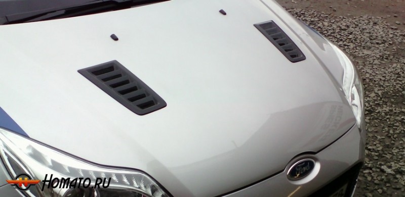 Жабры на капот RS-style для Ford Focus 2 (2004-2011) | структурный пластик - красить не надо