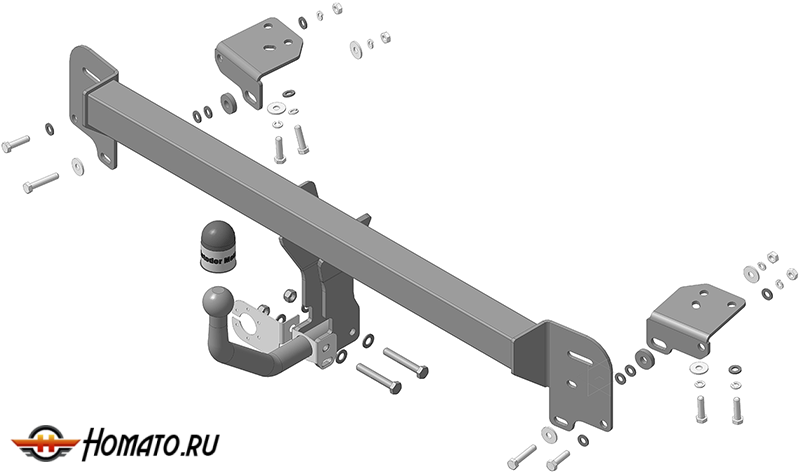 Фаркоп Toyota Camry 2006-2011 | шар A - оцинкованный, нагрузка 75/1200 | MOTODOR | 92516-A