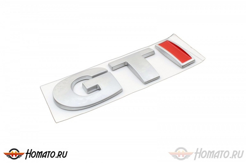 Шильд "GTI Racing" Универсальный, Самоклеящейся. Цвет: Хром. 1 шт.