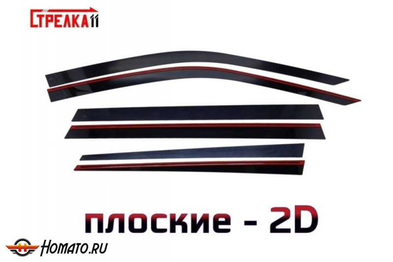 Дефлекторы Ауди Ку6 2023+ | из 6 частей, премиум, плоские, 2D
