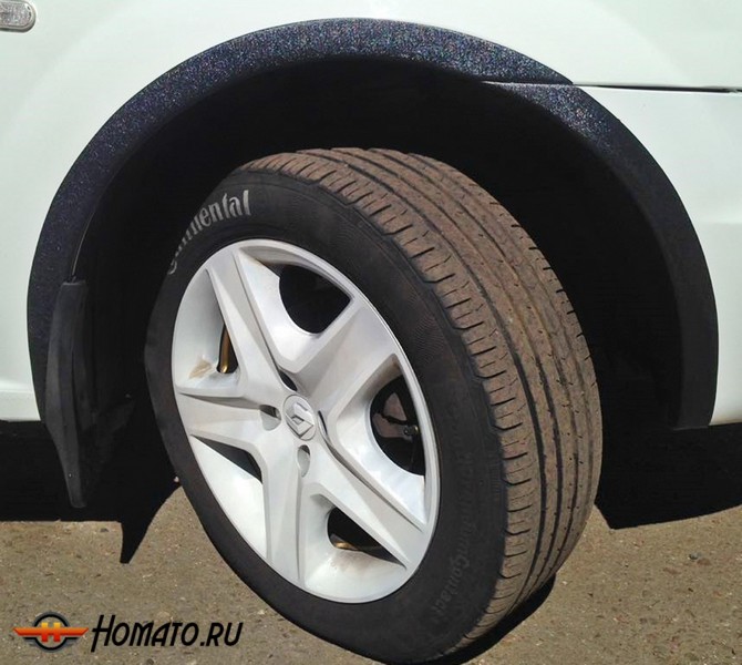 Накладки на колёсные арки для Renault Logan (2010-2013) рестайл | шагрень