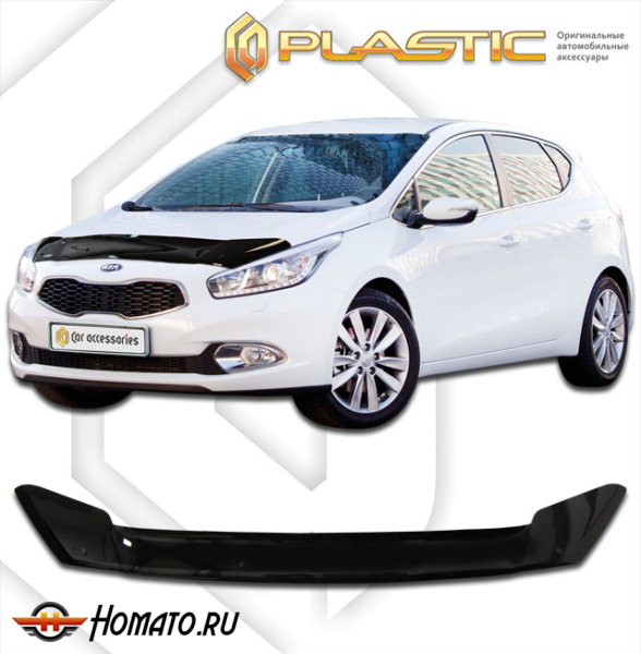 Дефлектор капота Kia Ceed 2 2012-2016 | черный