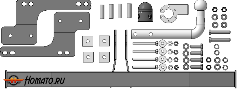 Фаркоп Renault Kaptur 2020-2022 | шар A - оцинкованный, нагрузка 75/1200 | АвтоСтандарт | R105A