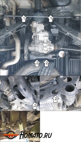 Защита картера Volkswagen Multivan T5 2003-2009 | задний дифференциал, 2 мм, сталь | MOTODOR | 02725