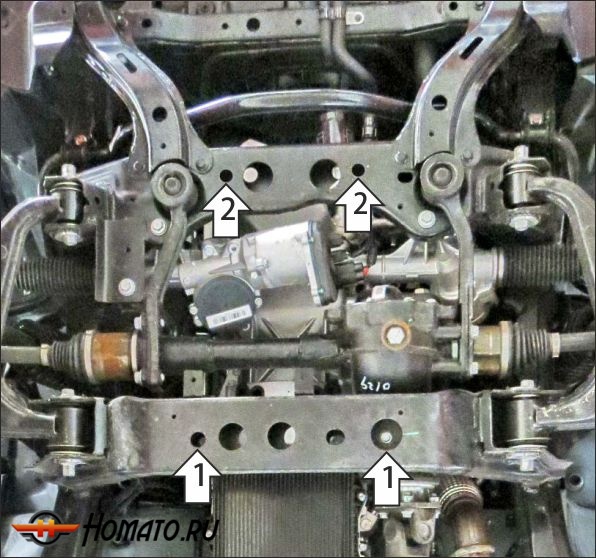 Защита картера Jac T9 2024- | двигатель + передний дифференциал, 2 мм, сталь | MOTODOR | 78316