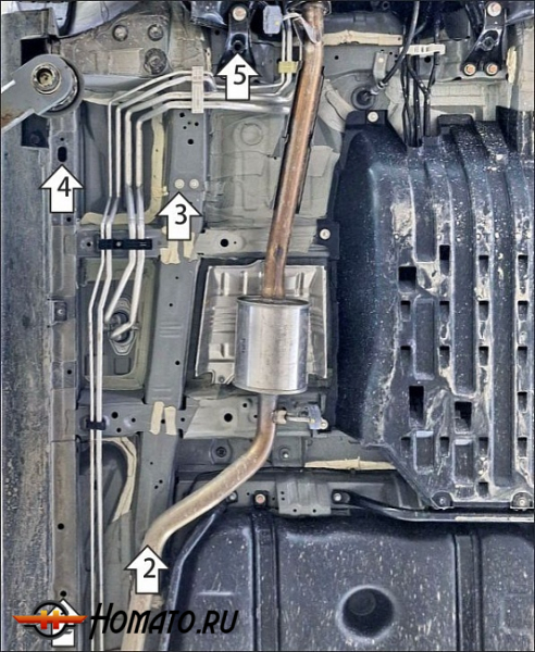 Защита картера Honda Stepwgn 6 2022+ | трубки кондиционера, 2 мм, сталь | MOTODOR | 70822