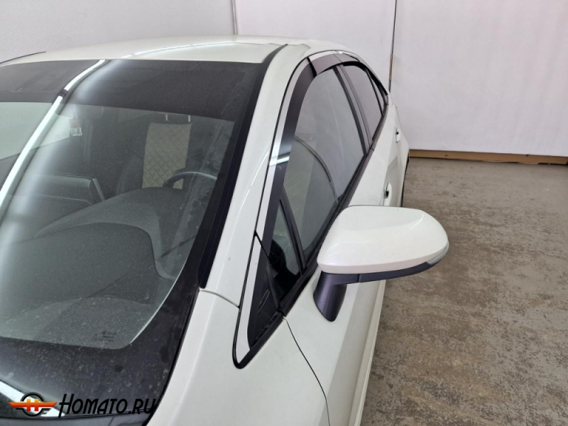 Дефлекторы Toyota Corolla (210) 2019+/2025+ | с хром молдингом, из 8 частей, премиум, плоские, 2D
