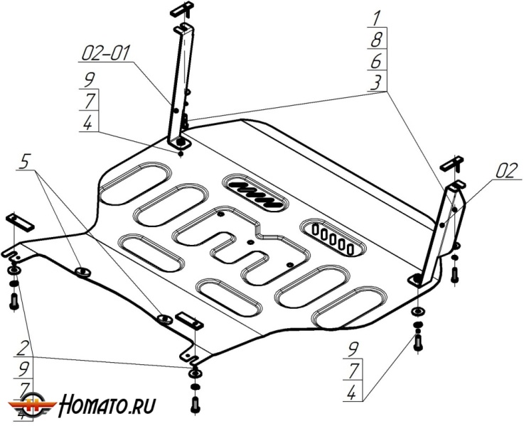 Защита картера LIVAN X3 Pro 2022- | двигатель + КПП, 2 мм, сталь | MOTODOR | 74701