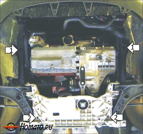 Защита картера Volkswagen Passat B6 2005-2010 | двигатель + КПП, 2 мм, сталь | MOTODOR | 02718