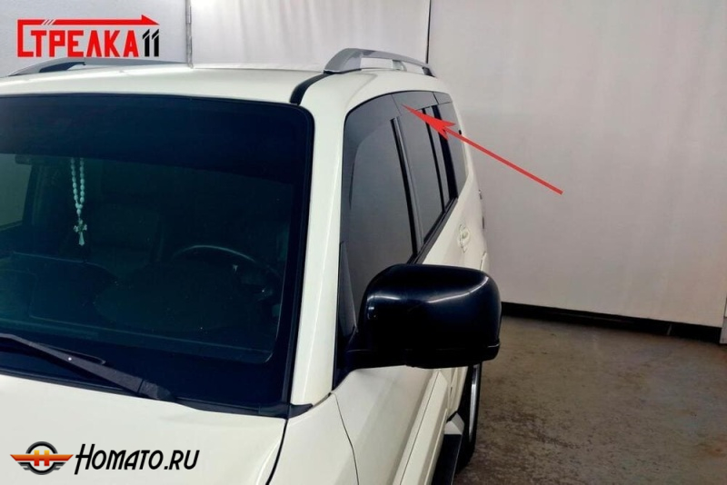 Дефлекторы Mitsubishi Pajero 4 2007+/2011+/2014+ | премиум, плоские, 2D