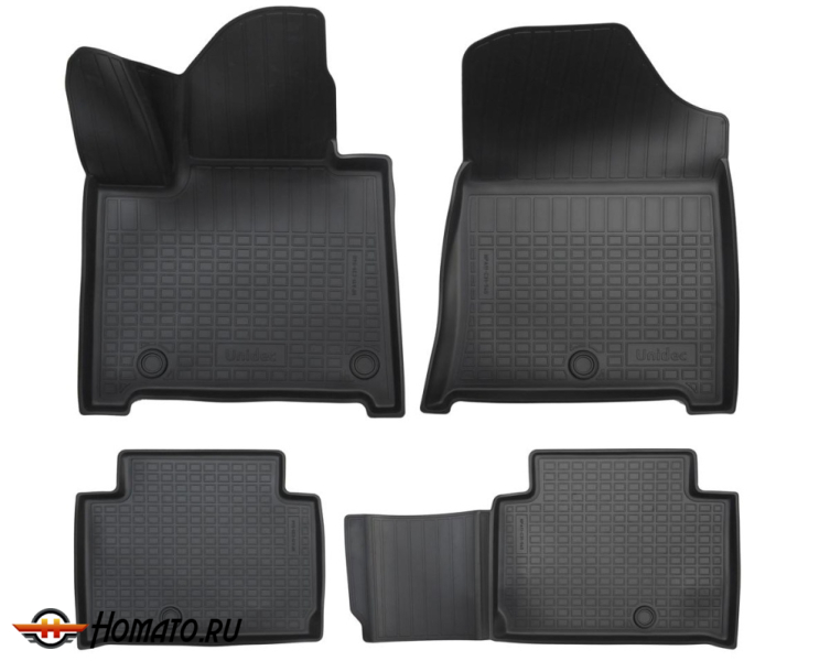Коврики Хендай Санта Фе 5 2024+ (7 мест) | полиуретановые, черные, Norplast