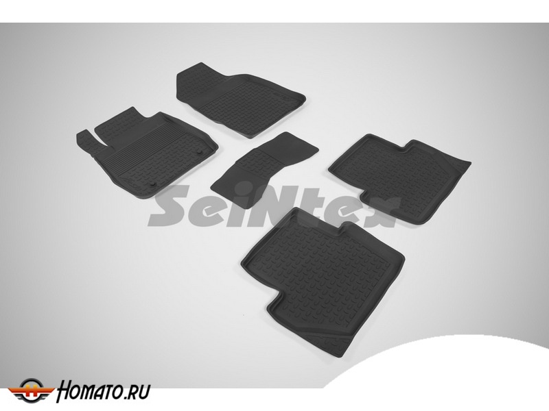 Резиновые коврики Ford Fiesta 2009-2019 | с высокими бортами | Seintex