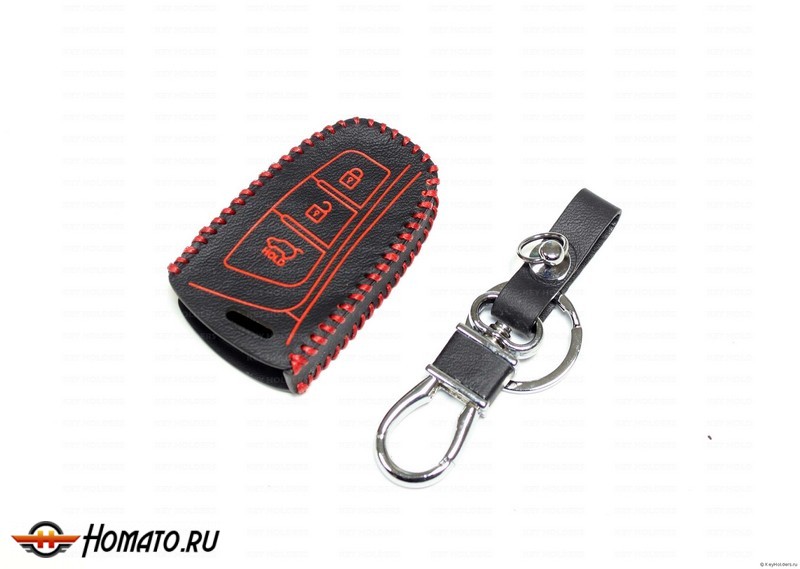 Чехол для смарт-ключа Hyundai Santa FE 2012+ | 3 кнопки | с карабином