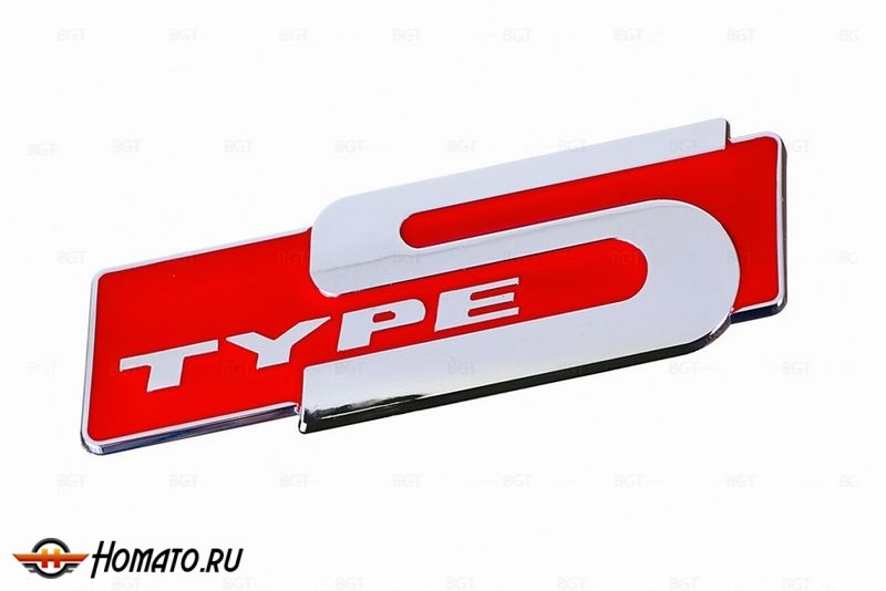 Шильд "Type S" Для Honda, Самоклеящийся. Цвет: Красный, 1 шт.