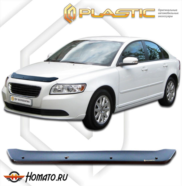 Дефлектор капота Volvo S40 2004-2012 | черный