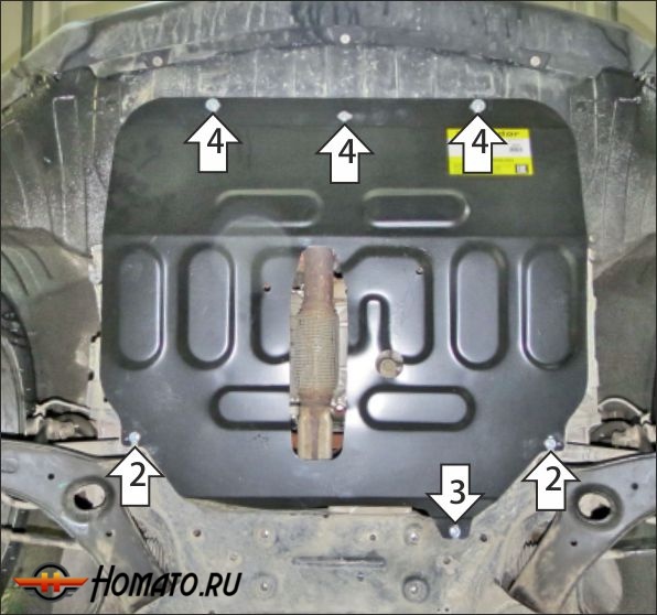 Защита картера DFSK ix5 2023- | двигатель + КПП, 2 мм, сталь | MOTODOR | 78609