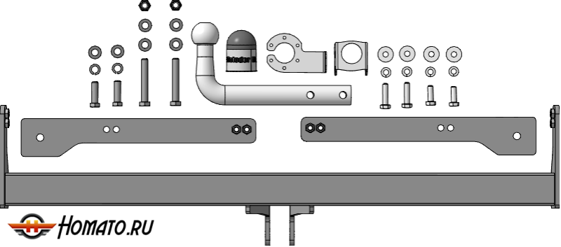 Фаркоп Skoda Karoq 2020- | шар A - оцинкованный, нагрузка 100/2000 | MOTODOR | 92305-A