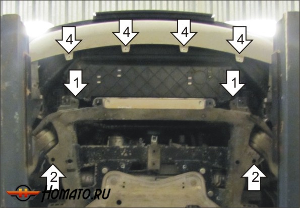 Защита картера BMW X5 (e70) 2010-2013 | радиатор, 3 мм, сталь | MOTODOR | 10206