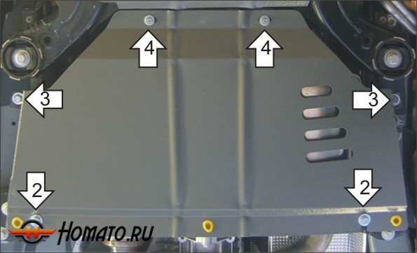 Защита картера Porsche Cayenne 2002-2007 | КПП, 3 мм, сталь | MOTODOR | 12708