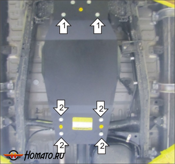 Защита картера Mitsubishi L 200 2006-2014 | раздатка, 3 мм, сталь | MOTODOR | 11309