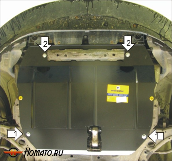 Защита картера Mazda CX-7 2009-2012 | двигатель + КПП, 2 мм, сталь | MOTODOR | 01122