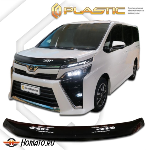 Дефлектор капота Toyota Voxy 3 2014-/2017- (ZWR80G, ZWR80W, ZRR80G, ZRR80W, ZRR85G, ZRR85W) | черный