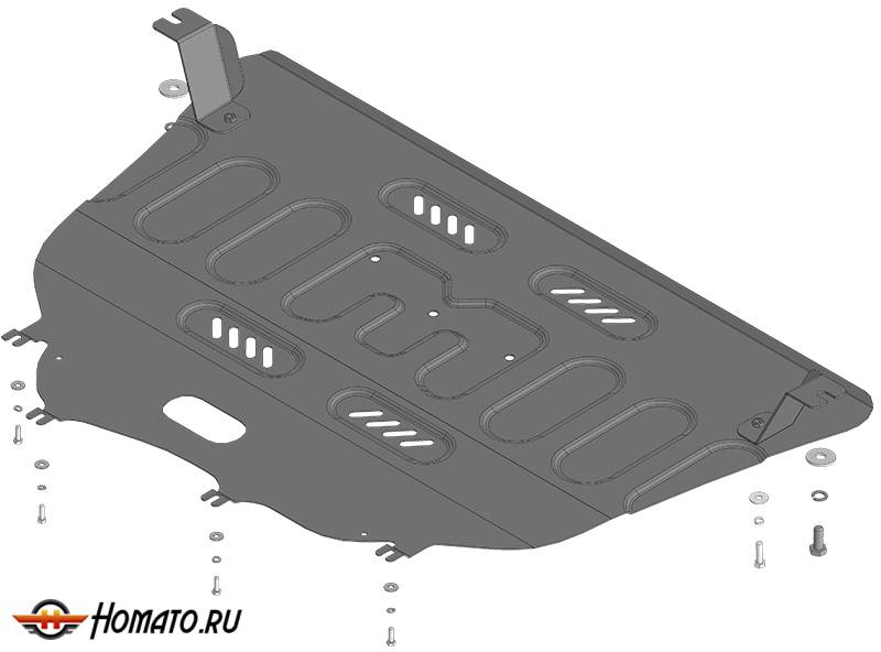 Защита картера Gac GS4 2024- | двигатель + КПП, 2 мм, сталь | MOTODOR | 77806